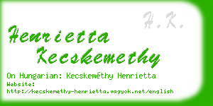 henrietta kecskemethy business card
